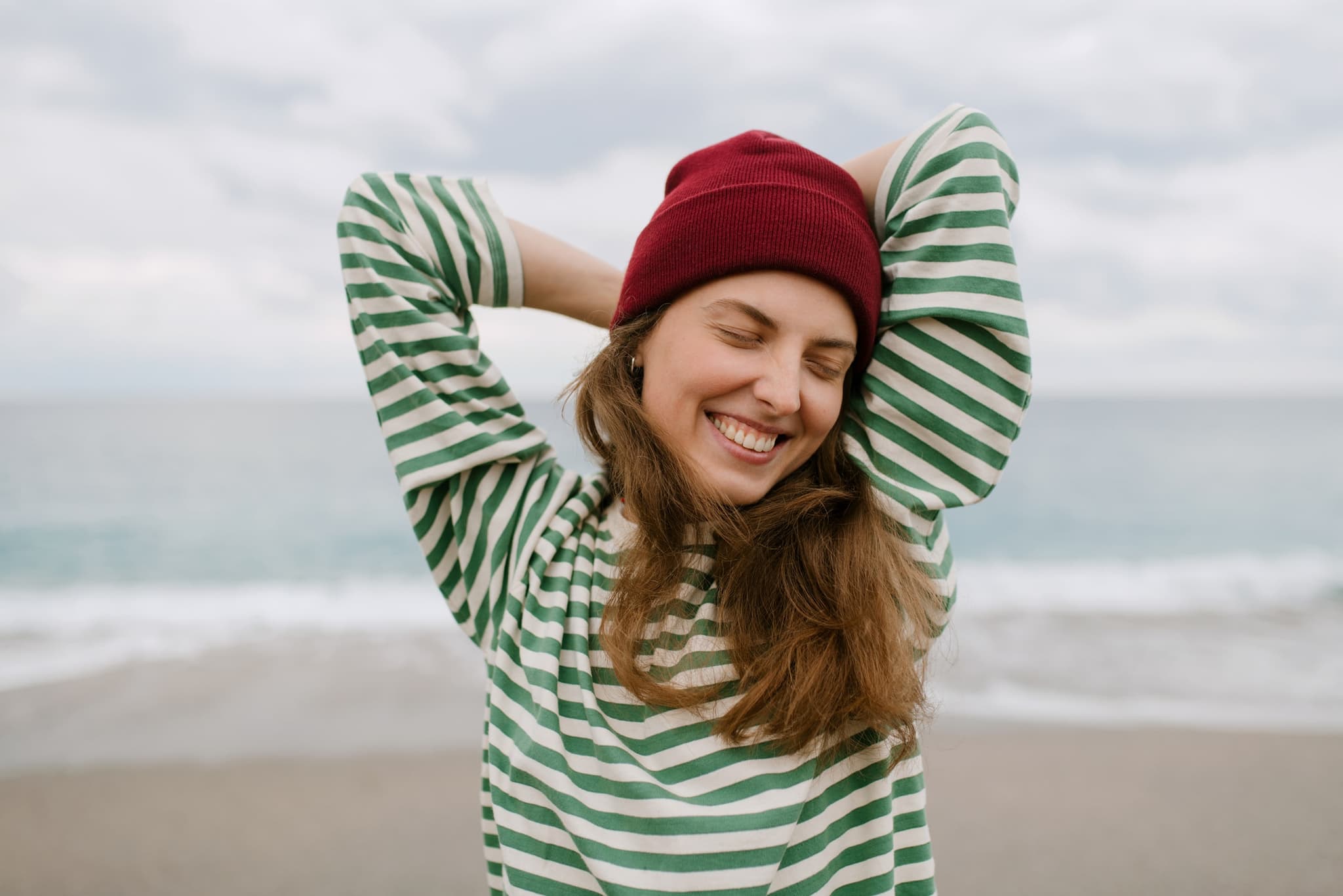 Woman in a natural setting, warm light